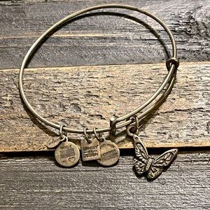 Alex and Ani Butterfly Charm Bangle Bracelet